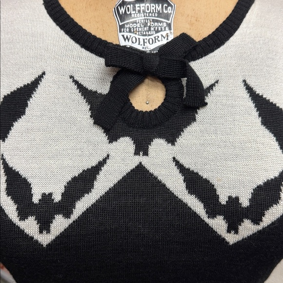 Hell Bunny Black and White Bat Sweater - Picture 2 of 3